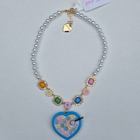 Betsey Johnson Jewelry - BETSEY JOHNSON Fruit Loop Cereal Faux Pearl & Crystal Accents Necklace NEW NWT